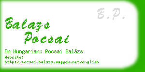 balazs pocsai business card