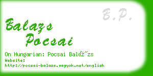 balazs pocsai business card